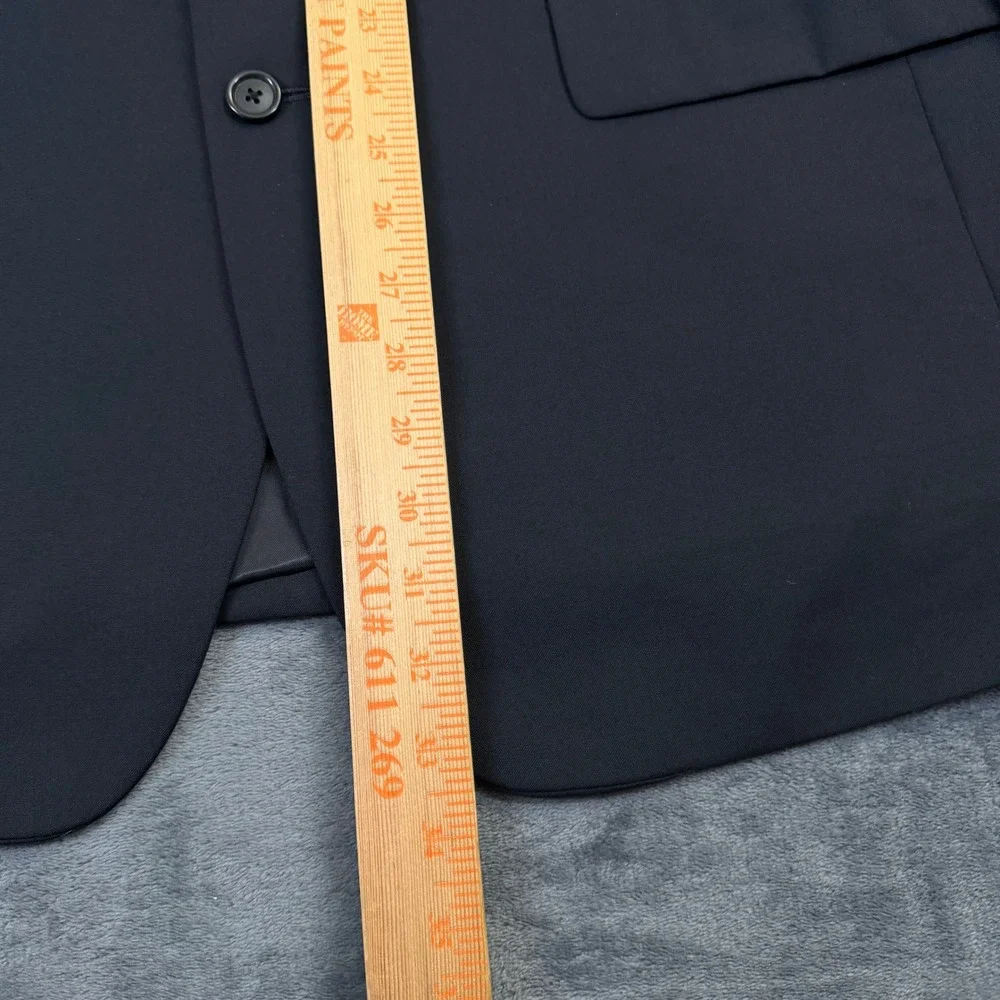 Jos A Bank Two Button Blazer Suit Jacket Mens 43 Regular Black Wool